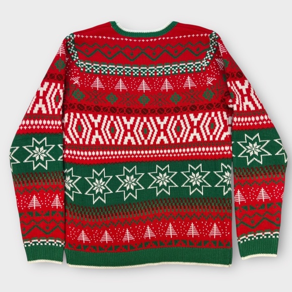 Ugly Christmas Sweater Mens MEDIUM 38-40 Holiday Time Gnome Party Tacky Novelty - Picture 4 of 11